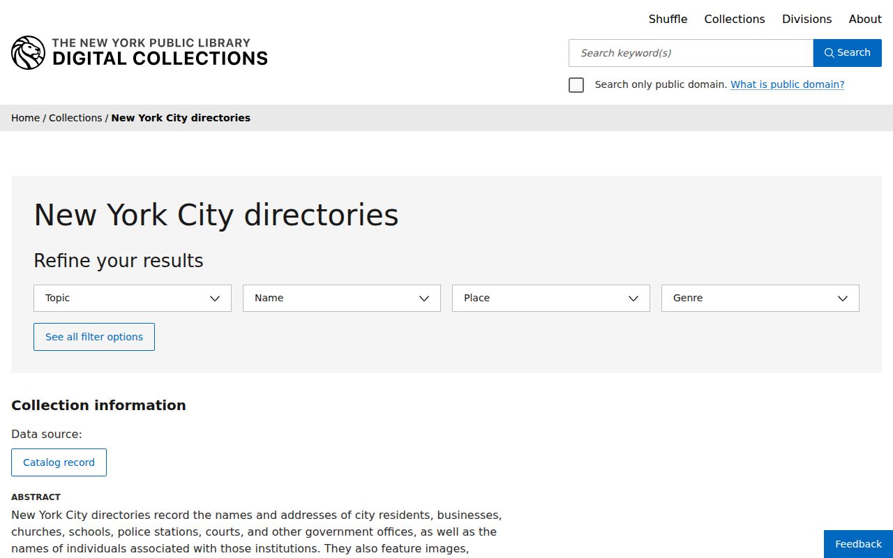The Bronx city directory collection in NYPL Digital Collections